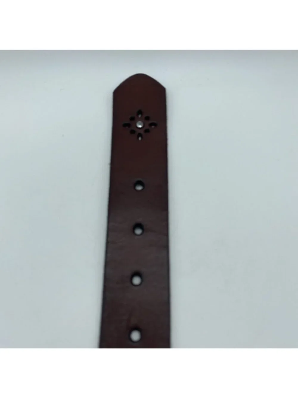 American Eagle Brown Genuine Leather Belt Women's XL Embossed Rhinestone 8977